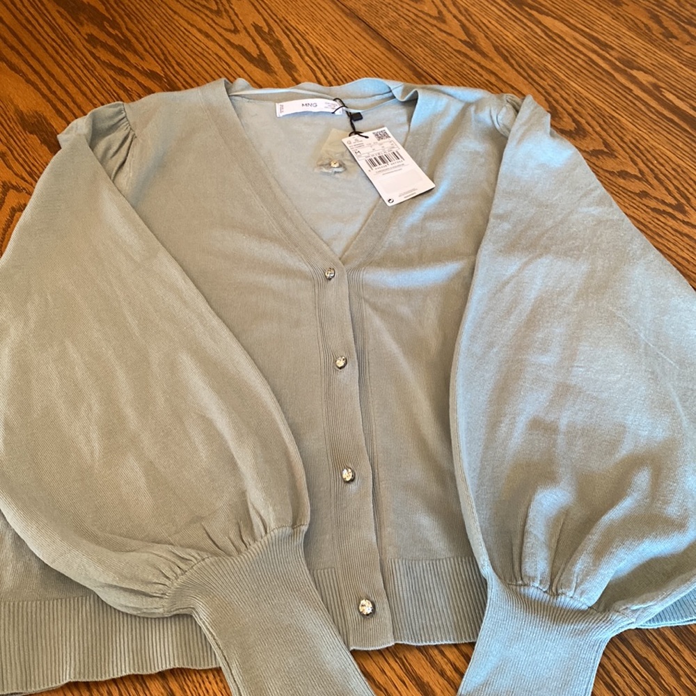 Mango V-neck Rhinestone Button Cardigan - Picture 2 of 8